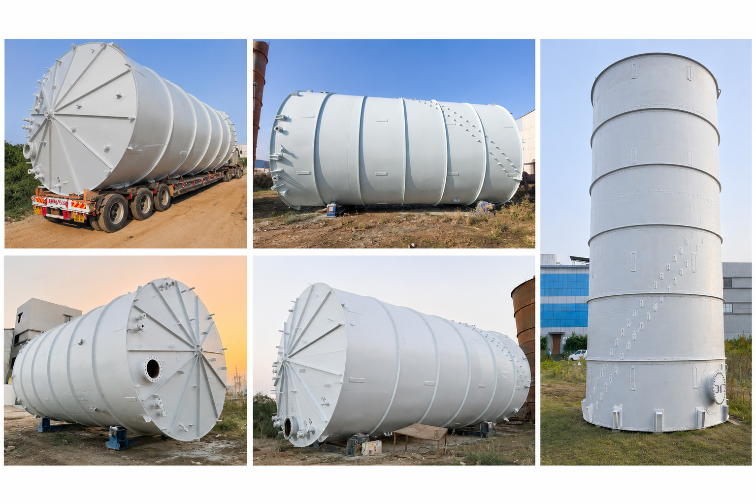 200 KL large capacity storage tank manufactured by Creative Engineering Jhagadia Gujarat