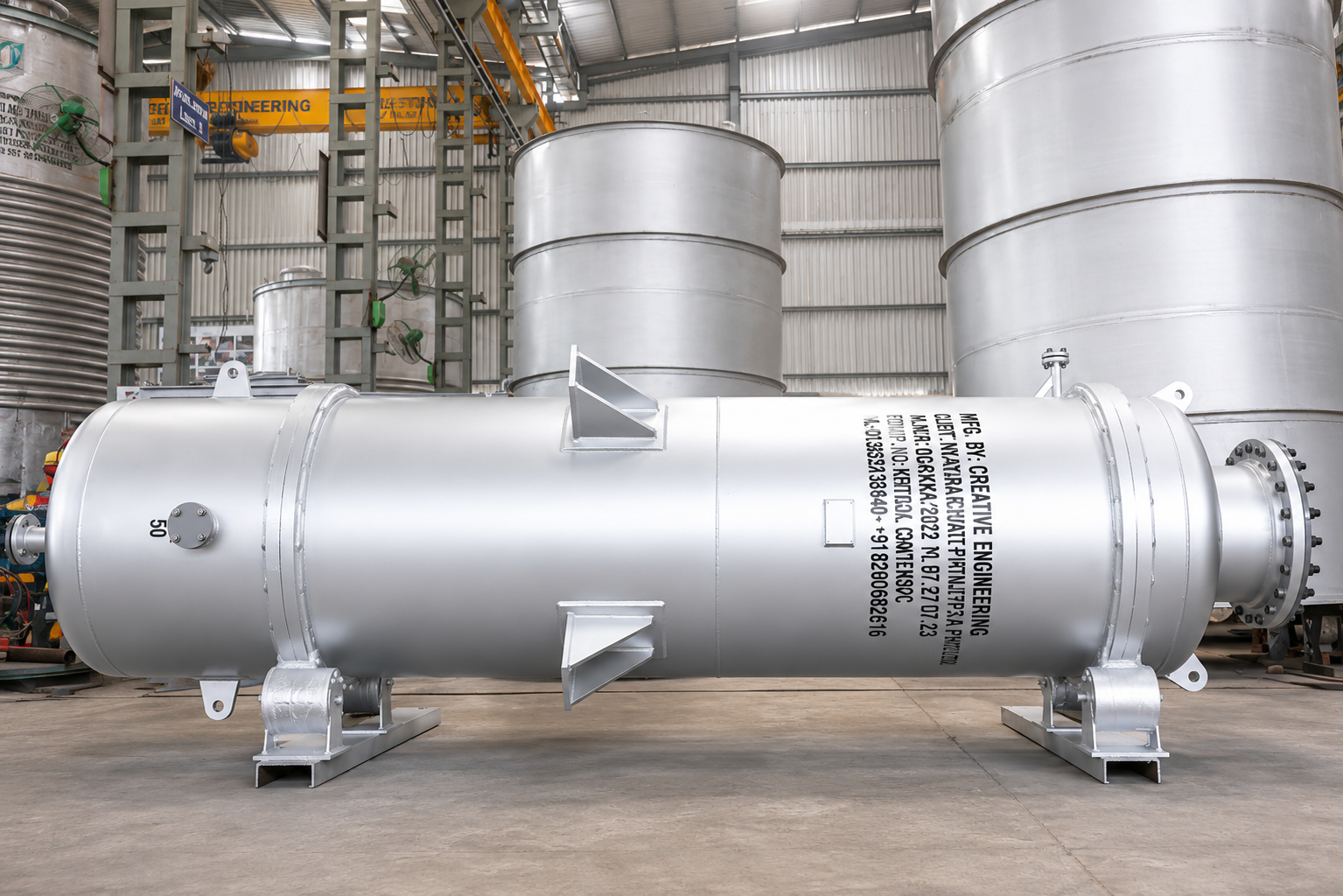 Heat exchanger SS 304 208 sq.m heat transfer area – Creative Engineering Gujarat